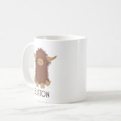 Niedliches, schaghaftes Modell der Highland-Kuh Kaffeetasse (Vorderseite Links)