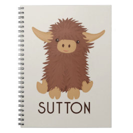 Niedliches, schaghaftes Modell der Highland-Kuh Notizblock