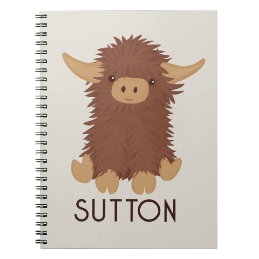 Niedliches, schaghaftes Modell der Highland-Kuh Notizblock (Vorderseite)