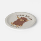 Niedliches, schaghaftes Modell der Highland-Kuh Pappteller (Schrägansicht)