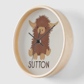 Niedliches, schaghaftes Modell der Highland-Kuh Uhr (Winkel)