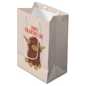 Niedliches, schagiges Hochland-Kuh-Klassenzimmer V Mittlere Geschenktüte (Vorderseite Schrägansicht)