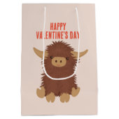 Niedliches, schagiges Hochland-Kuh-Klassenzimmer V Mittlere Geschenktüte (Rückseite)