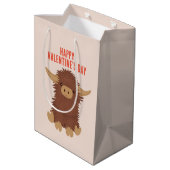 Niedliches, schagiges Hochland-Kuh-Klassenzimmer V Mittlere Geschenktüte (Rückseite Schrägansicht)