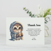 Niedliches Schale im Winter mit Kaffee Dankeskarte (Stehend Vorderseite)