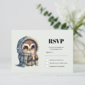 Niedliches Schale im Winter mit Kaffee RSVP Karte (Stehend Vorderseite)