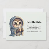 Niedliches Schale im Winter mit Kaffee Save The Date (Vorderseite)