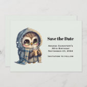 Niedliches Schale im Winter mit Kaffee Save The Date (Vorne/Hinten)