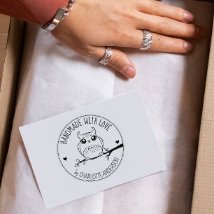 Niedliches Schalen, handgefertigt mit Liebe Gummistempel