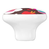 Niedliches Schalen-Kuchen-Muster Keramikknauf (Seitenansicht)