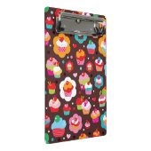 Niedliches Schalen-Kuchen-Muster Mini Klemmbrett (Schrägansicht)