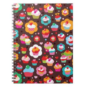Niedliches Schalen-Kuchen-Muster Notizblock