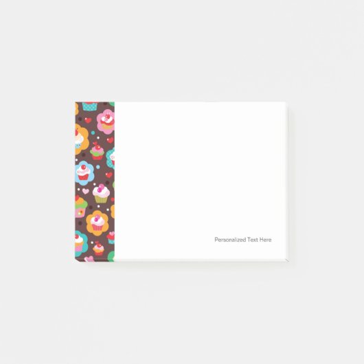 Niedliches Schalen-Kuchen-Muster Post-it Klebezettel (Vorderseite)