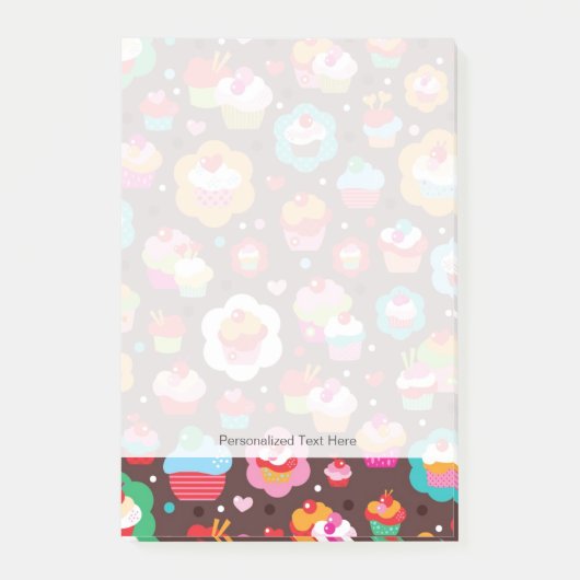 Niedliches Schalen-Kuchen-Muster Post-it Klebezettel (Vorderseite)