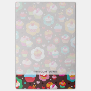 Niedliches Schalen-Kuchen-Muster Post-it Klebezettel