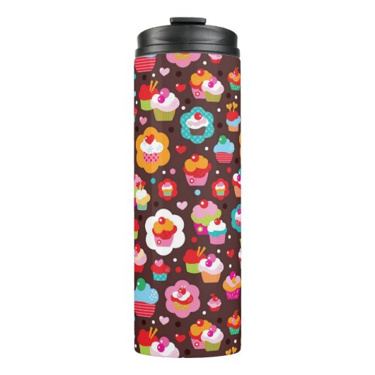 Niedliches Schalen-Kuchen-Muster Thermosbecher (Vorderseite)