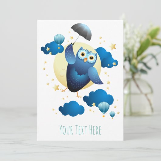 Niedliches Schälling mit Schirm Einladung (Stehend Vorderseite)