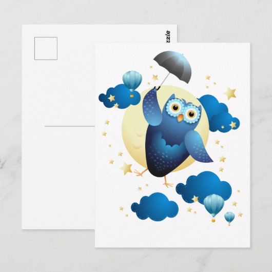 Niedliches Schälling mit Schirm Postkarte (Vorne/Hinten)