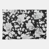 Niedliches Schälmuster Schwarz-Weiß Handtuch (Horizontal)