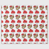 Niedliches Schellen mit Herzblasen Geschenkpapier (Flach)