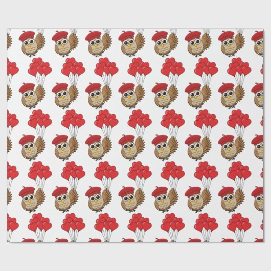 Niedliches Schellen mit Herzblasen Geschenkpapier (Flach)