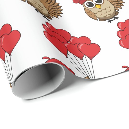 Niedliches Schellen mit Herzblasen Geschenkpapier (Rolleneckpunkt)