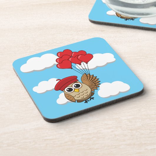 Niedliches Schellen mit Herzblasen Getränkeuntersetzer (Linke Seite)