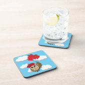 Niedliches Schellen mit Herzblasen Getränkeuntersetzer (Rechte Seite)