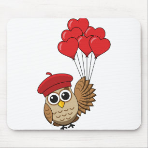 Niedliches Schellen mit Herzblasen Mousepad