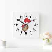 Niedliches Schellen mit Herzblasen Quadratische Wanduhr (Zuhause)