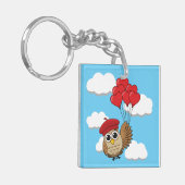 Niedliches Schellen mit Herzblasen Schlüsselanhänger (Vorderseite links)