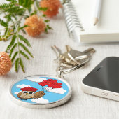 Niedliches Schellen mit Herzblasen Schlüsselanhänger (Seite)