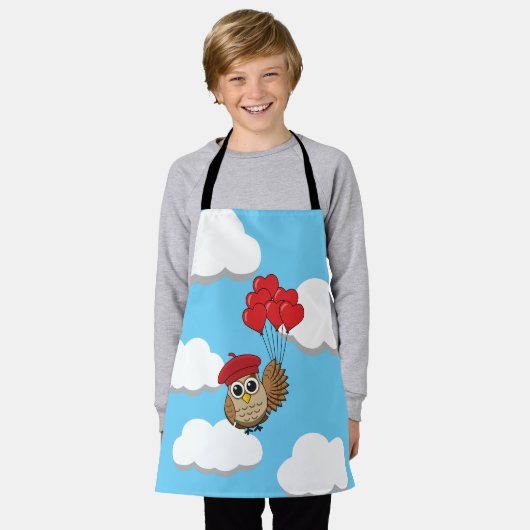 Niedliches Schellen mit Herzblasen Schürze (Getragen)