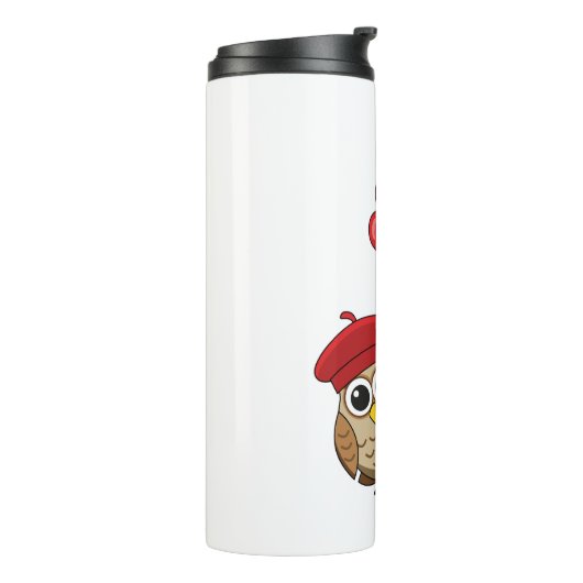 Niedliches Schellen mit Herzblasen Thermosbecher (Nach links gedreht)