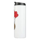 Niedliches Schellen mit Herzblasen Thermosbecher (Nach rechts gedreht)