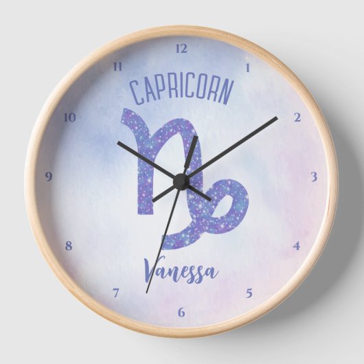 Niedliches Schild für Capricorn Astrologie Uhr (Vorderseite)