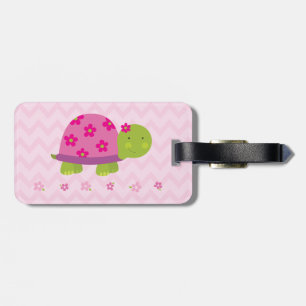 Niedliches Schildkröte-Rosa-Gepäck sticht - Gepäckanhänger