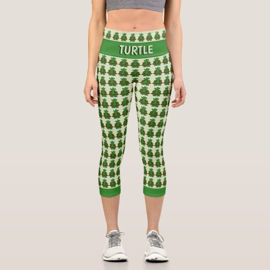 Niedliches Schildkrötenmuster Capri Leggings (Vorderseite)