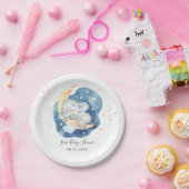 Niedliches Schlafbaby Elephant Moon Star Boy Dusch Pappteller (Party)