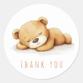 Niedliches SchlafbärenwasserFarbe Vielen Dank Runder Aufkleber (Vorderseite)