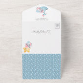 Niedliches SchlafElephant Crescent Moon Babydusche All In One Einladung (Außenbereich)