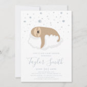 Niedliches Schlafen auf Cloud Baby Sower Einladung (Vorderseite)