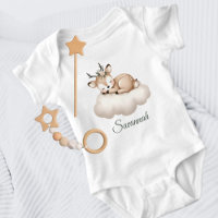 Niedliches Schlafen Baby Deer auf der Cloud Girly