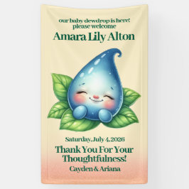 Niedliches Schlafen Baby Dewdrop Baby Dusche Willk Banner