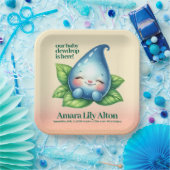 Niedliches Schlafen Baby Dewdrop Baby Dusche Willk Pappteller (Party)