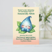 Niedliches Schlafen Baby Dewdrop Kinderdusche Dankeskarte (Stehend Vorderseite)