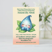 Niedliches Schlafen Baby Dewdrop Kinderdusche Einladung (Stehend Vorderseite)