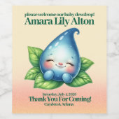 Niedliches Schlafen Baby Dewdrop Kinderdusche Weinetikett (Einzelnes Label)