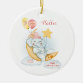 Niedliches Schlafen Baby Elephant Geburtsstaates Keramik Ornament (Vorne)