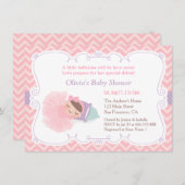 Niedliches Schlafen Ballerina Baby Girl Dusche Einladung (Vorne/Hinten)